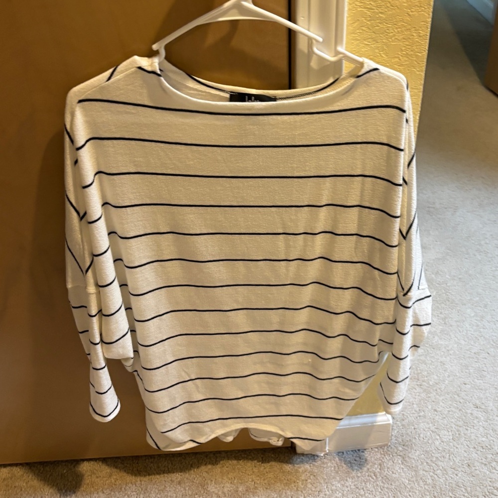 Lulu's Ivory and Black Striped Tee